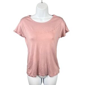 Akris Punto for Bergdorf Goodman Mauve Pink Short Sleeve Modal Top Blouse US 8
